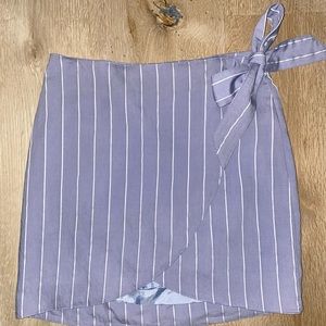 Light blue with white strips skirt